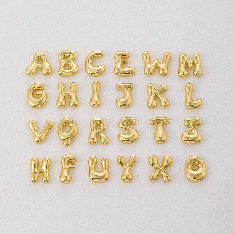 Custom Gold Letter Necklace - Specify Your Initial, Sculptural Pendant Design